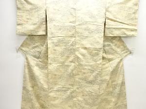 アンティーク　屋敷に橋模様織出し手織り紬着物